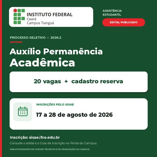 Edital permanência acadêmica