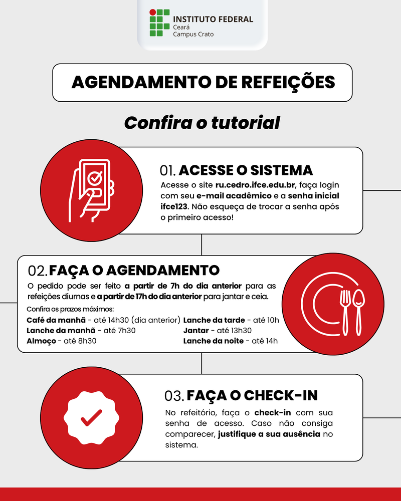 agendamento de refeições atualizado
