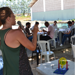 Chamada do bingo de prêmios