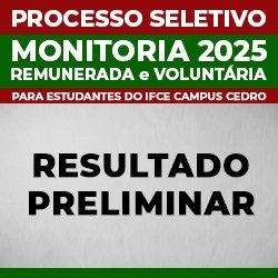 resultado preliminar monitoria